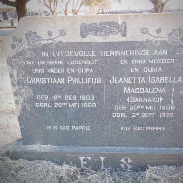 ELS Christiaan Phillipus 1903-1969 &amp; Jeanetta Isabella Magdalena BARNARD 1906-1972