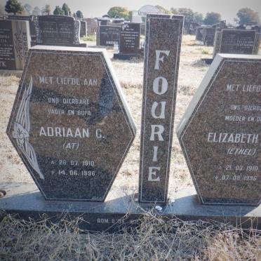 FOURIE Adriaan C. 1910-1996 &amp; Elizabeth A.A. 1910-1996