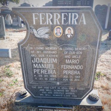 FERREIRA Joaquim Manuel Pereira 1959-1997 :: FERREIRA Mario Fernando Pereira 1962-2014 :: FERREIRA Joaquim Valente 1938-2019