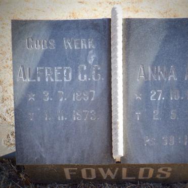 FOWLDS Alfred G.C. 1897-1973 &amp; Anna A.C. 1898-1981