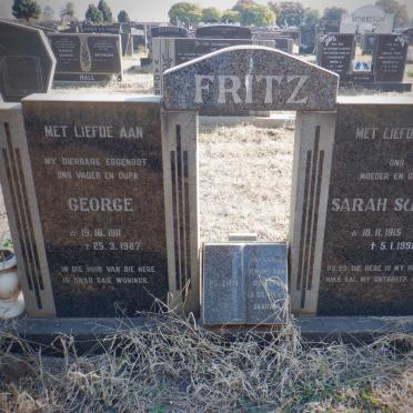 FRITZ George 1911-1987 &amp; Sarah Susan 1915-1992
