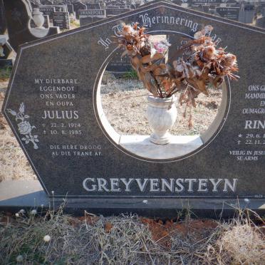 GREYVENSTEYN Julius 1924-1985 &amp; Rina 1924-2014