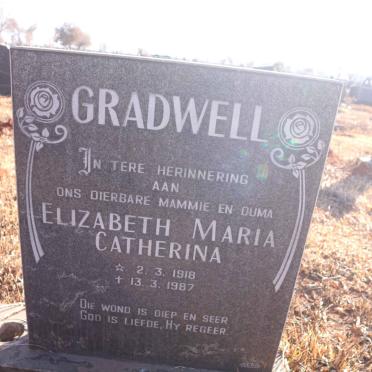 GRADWELL Elizabeth Maria Catherina 1918-1987