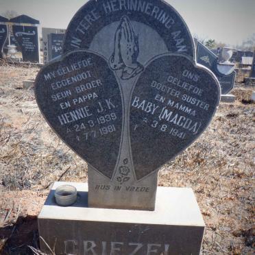 GRIEZEL Hennie J.K. 1939-1981 &amp; Magda 1941-