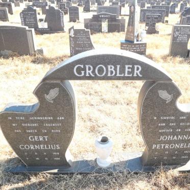 GROBLER Gert Cornelius 1918-1981 &amp; Johanna Petronella 1925-1999