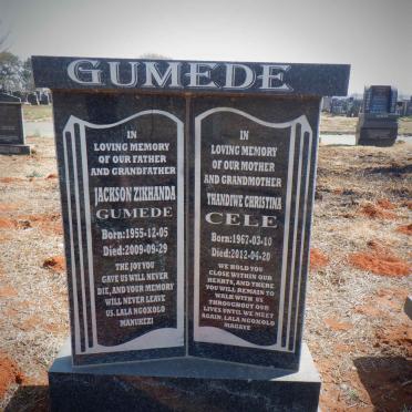 GUMEDE Jackson Zikhanda 1955-2009 &amp; Cele 1967-2012
