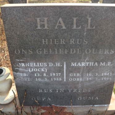 HALL Cornelius D.H. 1937-1988 &amp; Martha M.E. 1943-1994