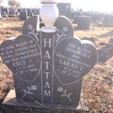 HATTAM Fred J. 1924-1986 &amp; Sarah E. 1923-1997