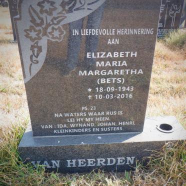 HEERDEN Elizabeth Maria Margaretha, van 1943-2016