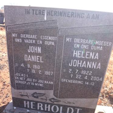 HERHOLDT John Daniel 1910-1987 &amp; Helena Johanna 1922-2004