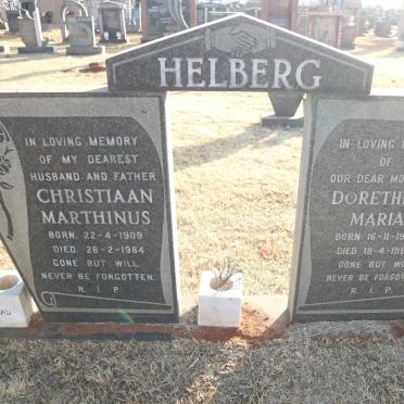 HELBERG Christiaan Marthinus 1909-1984 &amp; Dorethea Maria 1918-1993