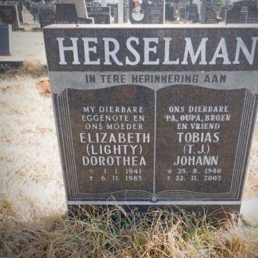 HERSELMAN Tobias Johann 1940 -2003 &amp; Elizabeth Dorothea 1941-1985