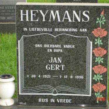 HEYMANS Jan Gert 1921-1996 &amp; Wilhelmina Gertruida VAN BILJON 1925-1993