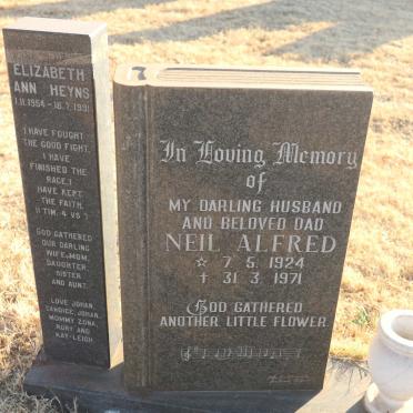 HEEGER Neil Alfred 1924-1971 :: HEYNS Elizabeth Ann 1954-1991