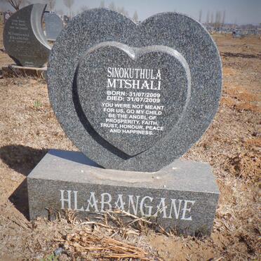 HLABANGANE Sinokuthula Mtshali 2009-2009