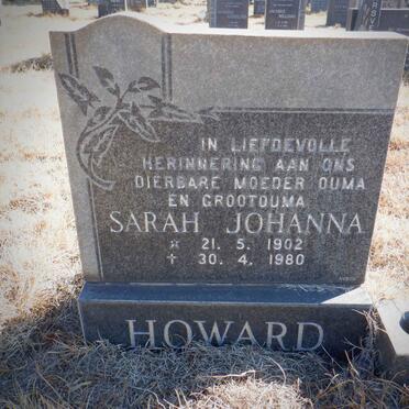 HOWARD Sarah Johanna 1902-1980