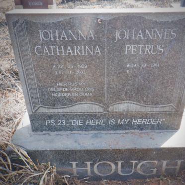 HOUGH Johannes Petrus 1941- &amp; Johanna Catherina 1929-2002
