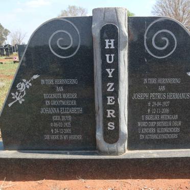 HUYZERS Joseph Petrus Hermanus 1927-2006 &amp; Johanna Elizabeth BUYS 1925-2005