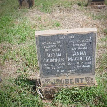 JOUBERT Abram Johannes -1968 &amp; Anna Magrieta -1989