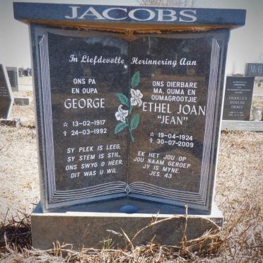 JACOBS George 1917-1992 &amp; Ethel Joan 1924-2009