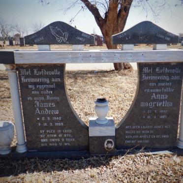 JACKSON James Andrew 1940-1989 &amp; Anna Magrietha 1942-1997