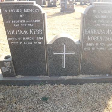 KERR William 1894-1970 &amp; Barbara Annie ROBERTSON 1902-1985