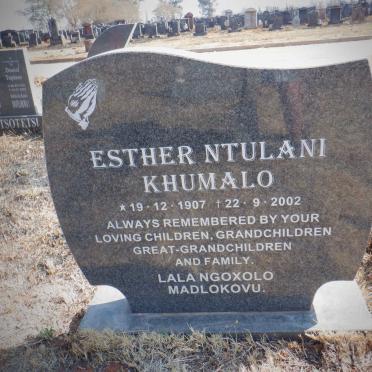KHUMALO Esther Ntulani 1907-2002