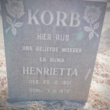 KORB Henrietta 1901-1972