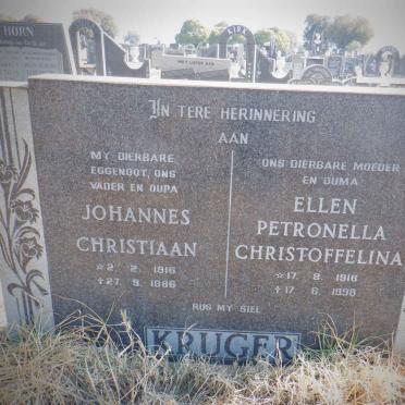KRUGER Johannes Christiaan 1916-1986 &amp; Ellen Petronella Christoffelina 1916-1998