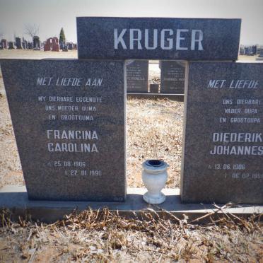 KRUGER Diederik Johannes 1906-1995 &amp; Francina Carolina 1906-1996