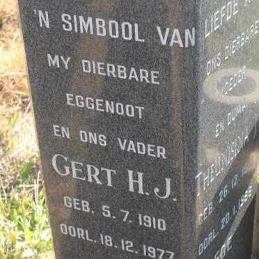 KRUGER Gert H.J. 1910-1977 &amp; Theunisina J. 1914-1998