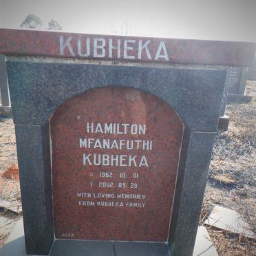 KUBHEKA Hamilton Mfanafuthi 1962-2002