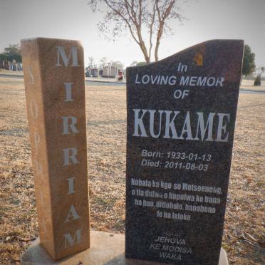 KUKAME Sophia Miriam 1933-2011