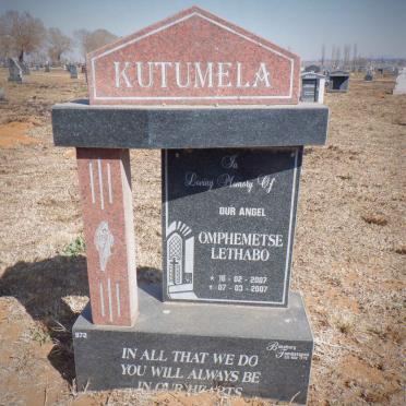 KUTUMELA Omphemetse Lethabo 2007-2007