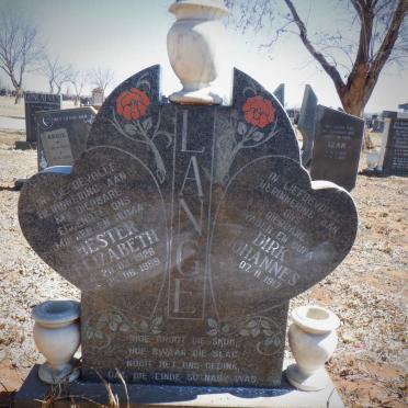 LANGE Dirk Johannes 1917- &amp; Hester Elizabeth  1926-1989