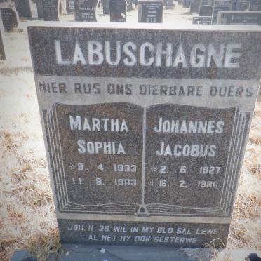 LABUSCHAGNE Johannes Jacobus 1927-1986 &amp; Martha Sophia 1933-1983