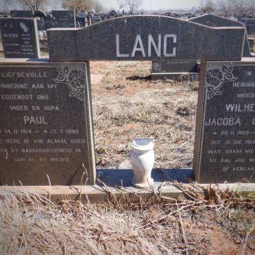 LANG Paul 1914-1980 &amp; Wilhelmina Jacoba Catharina 1920-