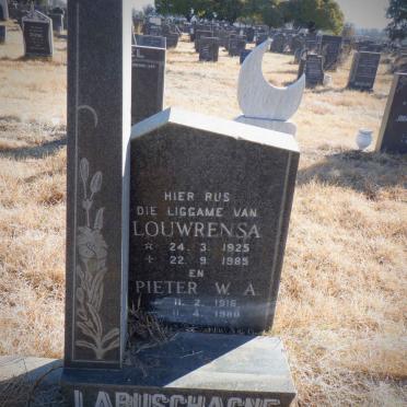 LABUSCHAGNE Pieter W.A. 1916-1980 &amp; Louwrensa 1925-1985