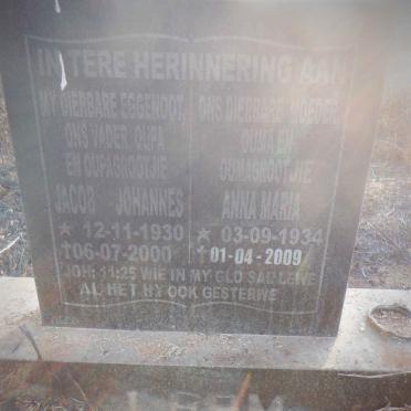 LERM Jacob Johannes 1930-2000 &amp; Anna Maria 1934-2009