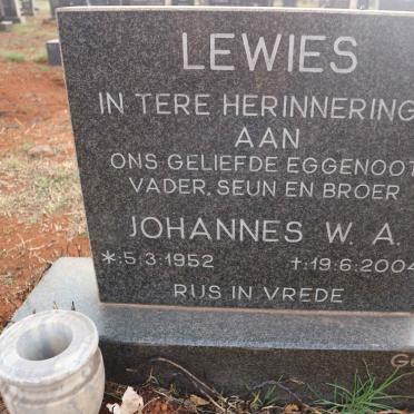 LEWIES Johannes W.A. 1952-2004