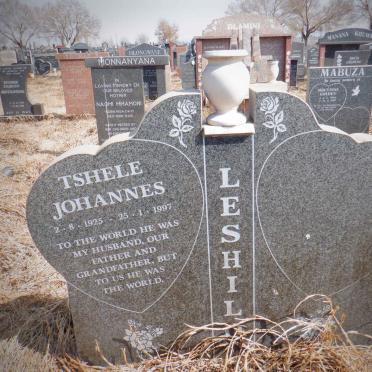 LESHILO Tshele Johannes 1925-1997