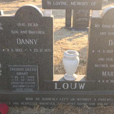 LOUW Dan 1922-1981 &amp; Marge 1926-1988 :: LOUW Danny 1953-1971 :: SWART Yvonne Delys 1951-2012