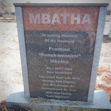 MBATHA Promise 1968-2002