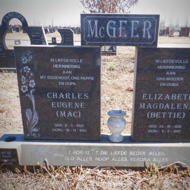 McGEER Charles Eugene 1920-1991 &amp; Elizabeth Magdalena 1924-1997