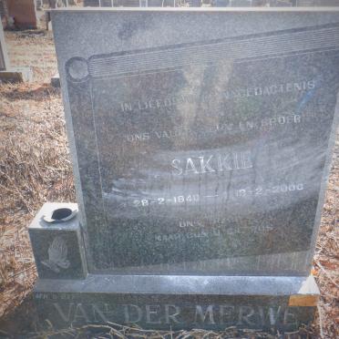 MERWE Sakkie, van der 1940-2000