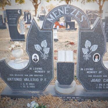 MENEZES Antonio Valerio P.F. 1963-1988  :: MENEZES Joao Carlos 1966-1988