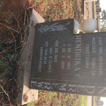 MERWE Hendrika C., van der 1913-1988