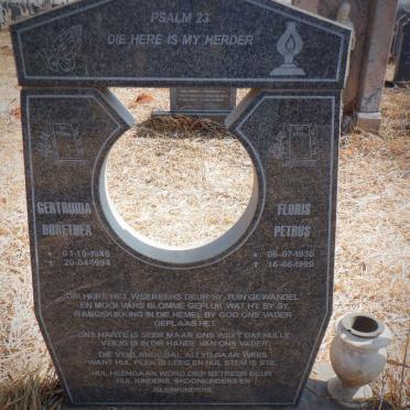 MEYER Floris Petrus, de 1936-1999 &amp; Gertruida Dorethea 1946-1994