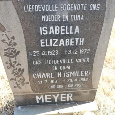 MEYER Charl H. 1916-1988 &amp; Isabella Elizabeth 1928-1979