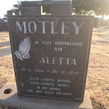MOTLEY Aletta 1933-1976